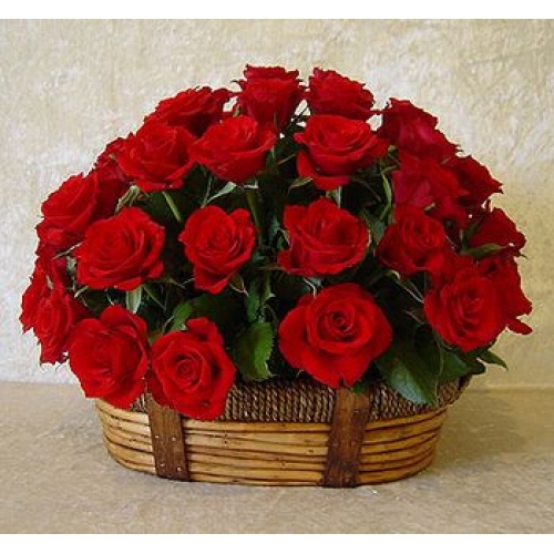 Stunning 24 Red Roses Basket